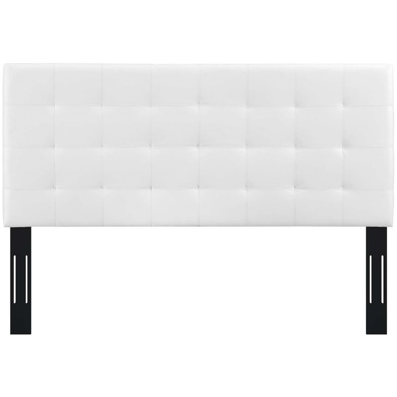 Modway Paisley Tufted King and California King Faux Leather Headboard in White