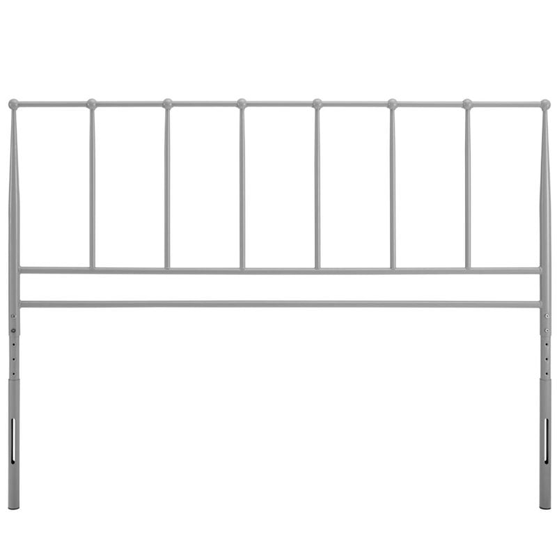 Modway Kiana Full Modern Style Sturdy Powder Coated Steel Headboard in Gray