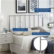 Modway Kiana Full Modern Style Sturdy Powder Coated Steel Headboard in Gray