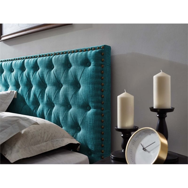 Teal deals fabric headboard