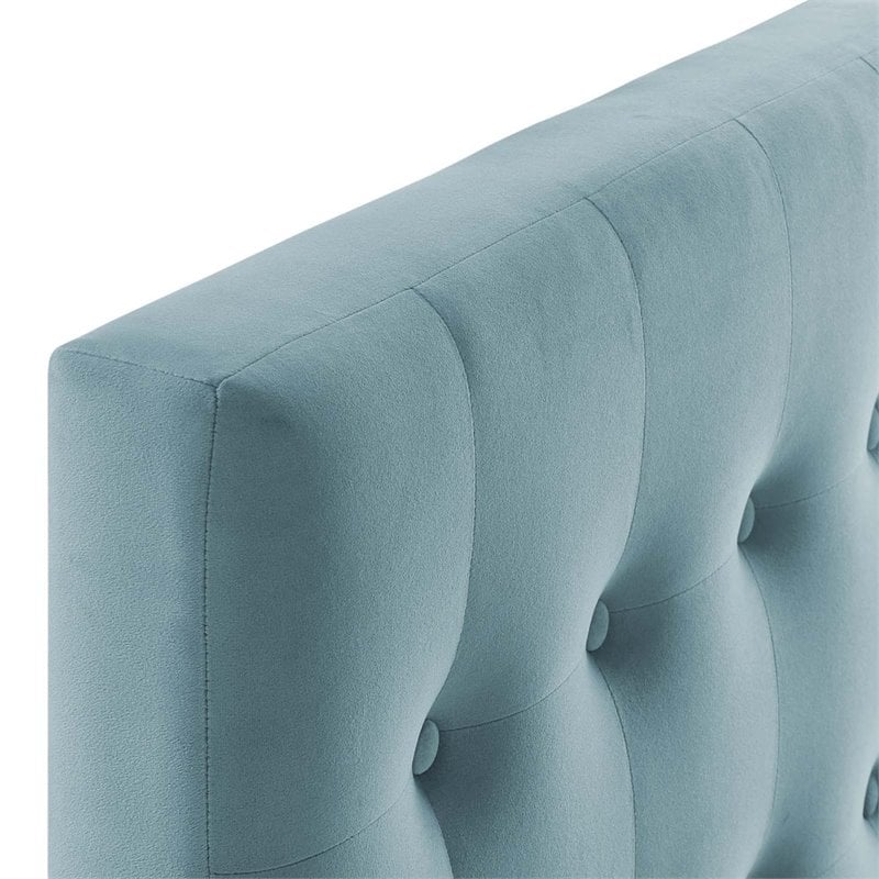 Modway Emily Twin Tufted Performance Velvet Headboard in Light Blue