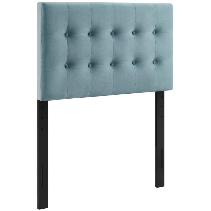 Modway Emily Twin Tufted Performance Velvet Headboard in Light Blue