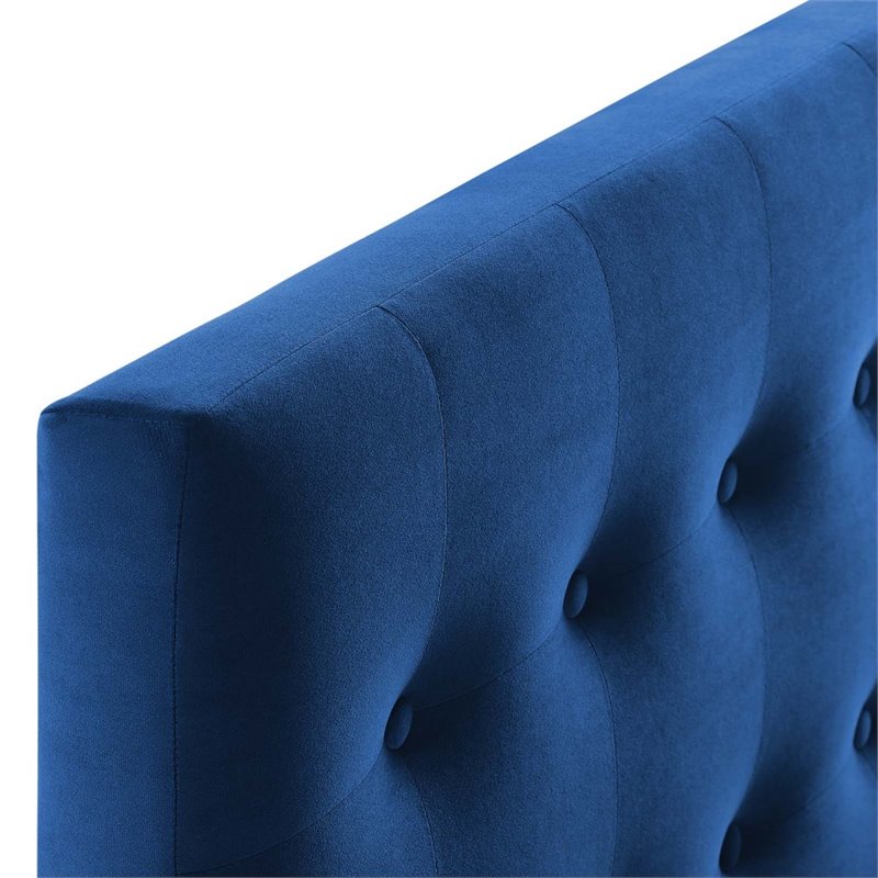 Modway Emily Twin Tufted Performance Velvet Headboard in Navy