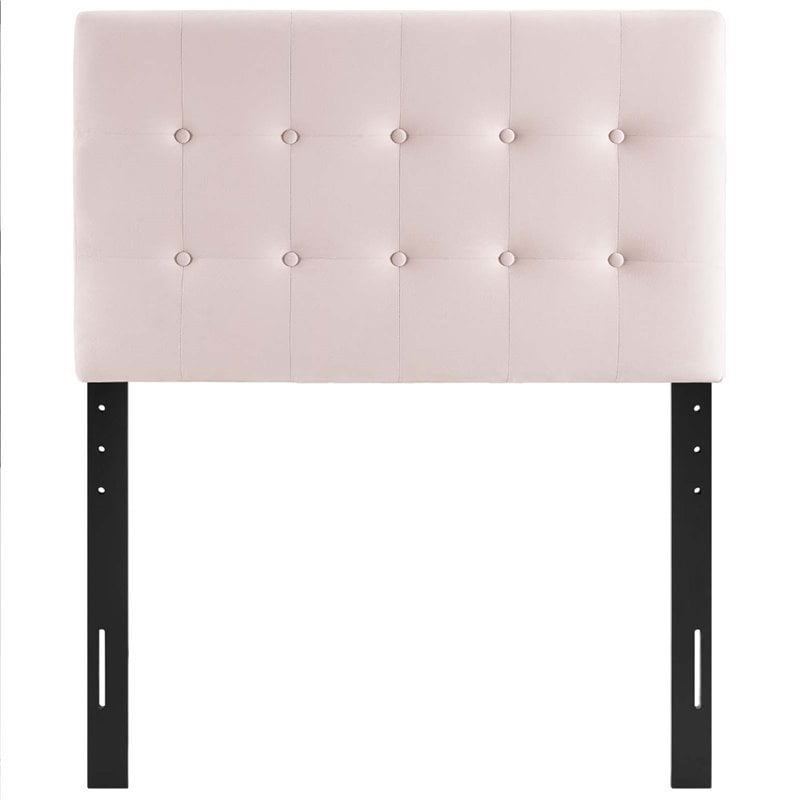 Modway Emily Twin Biscuit Tufted Performance Velvet Headboard in Pink