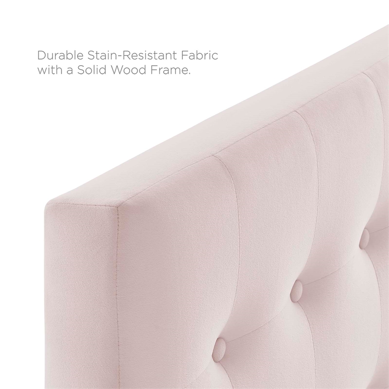 Modway Emily Twin Biscuit Tufted Performance Velvet Headboard in Pink