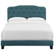 Modway Amelia Twin Modern Style Performance Velvet Bed in Sea Blue Finish