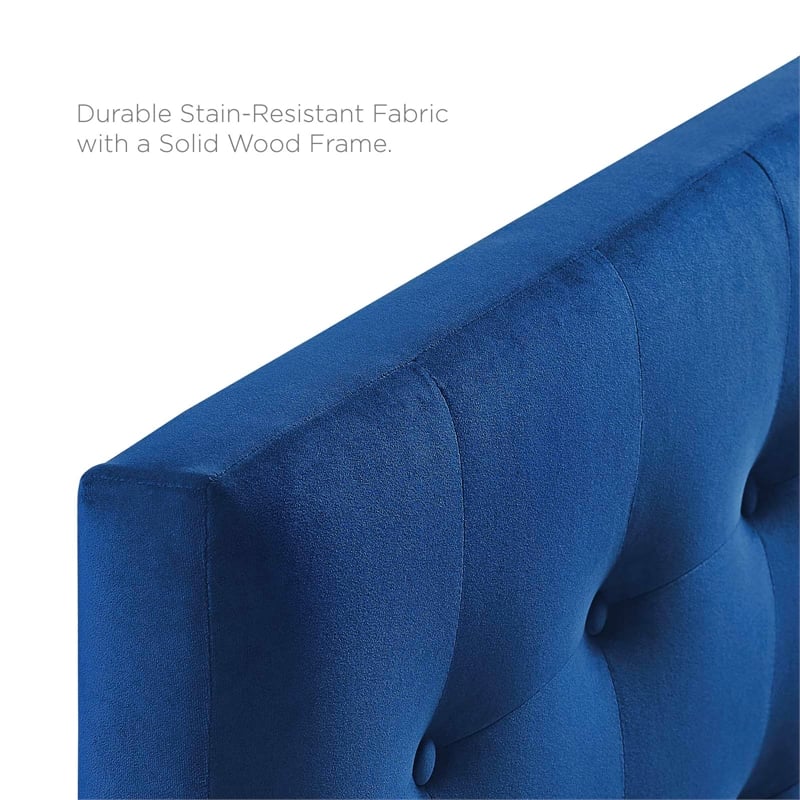 Modway Emily Full Tufted Performance Velvet Headboard in Navy