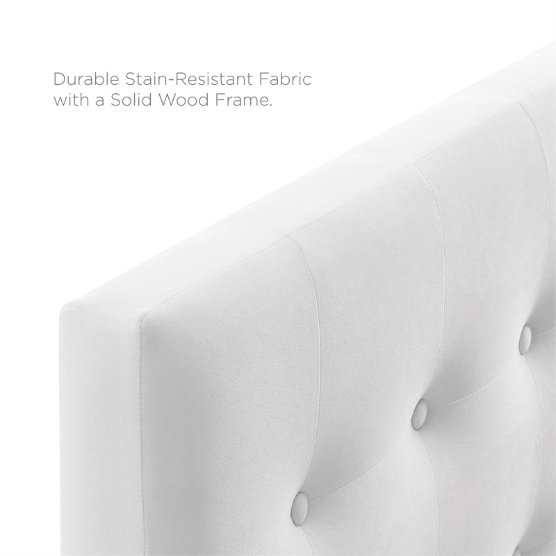 Modway Emily Full Tufted Performance Velvet Headboard in White