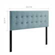 Modway Emily Queen Tufted Performance Velvet Headboard in Light Blue