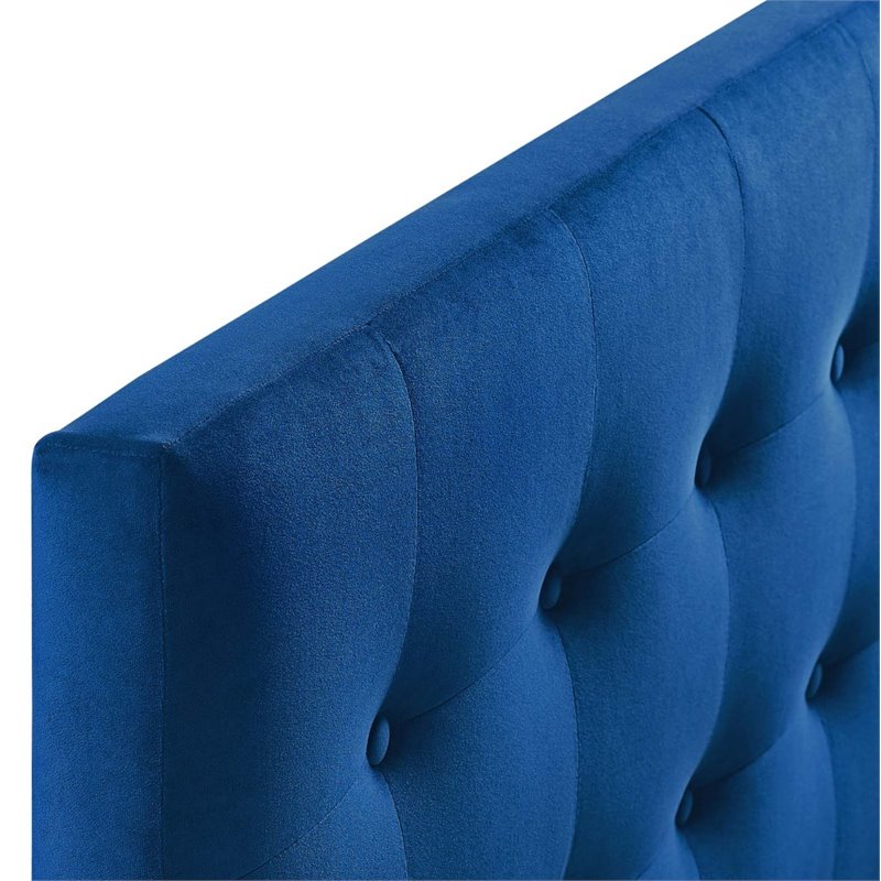 Modway Emily Queen Tufted Performance Velvet Headboard in Navy