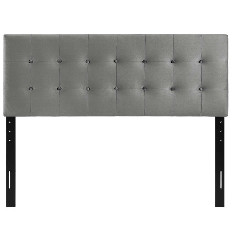 Modway Emily King Tufted Performance Velvet Headboard in Gray