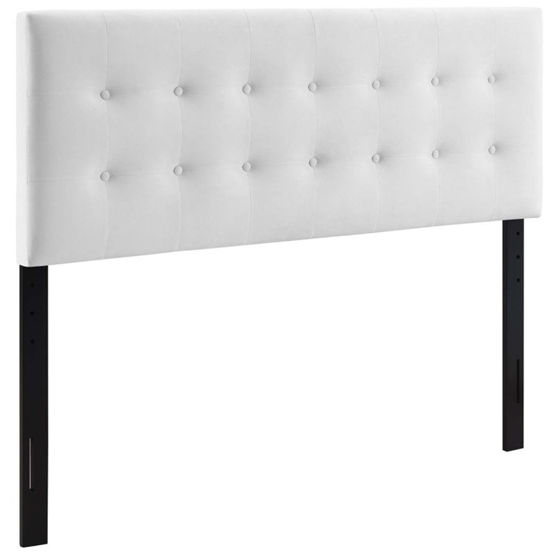 Modway Emily King Tufted Performance Velvet Headboard in White