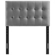 Modway Lily Biscuit Tufted Twin Performance Velvet Headboard in Gray