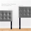 Modway Lily Biscuit Tufted Twin Performance Velvet Headboard in Gray