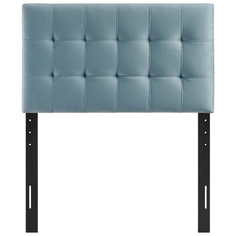 Modway Lily Biscuit Tufted Twin Performance Velvet Headboard in Light Blue
