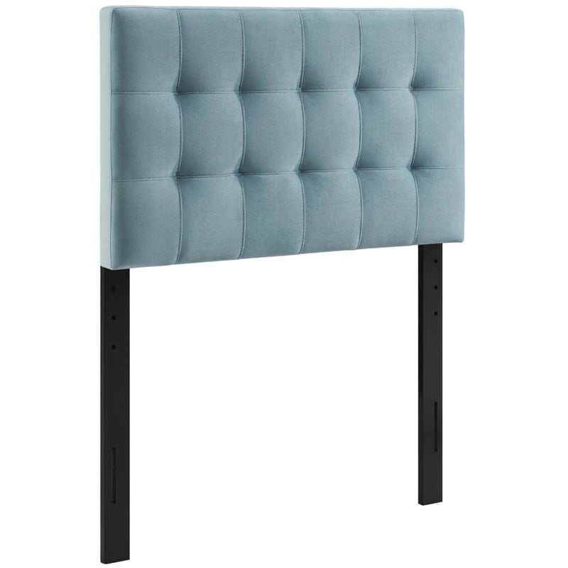 Modway Lily Biscuit Tufted Twin Performance Velvet Headboard in Light Blue