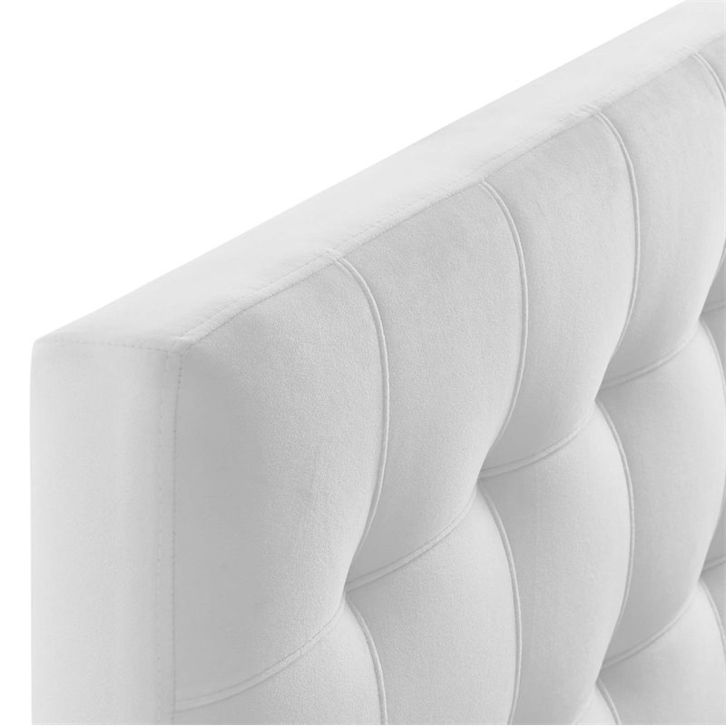 Modway Lily Biscuit Tufted Twin Performance Velvet Headboard in White Cymax Business