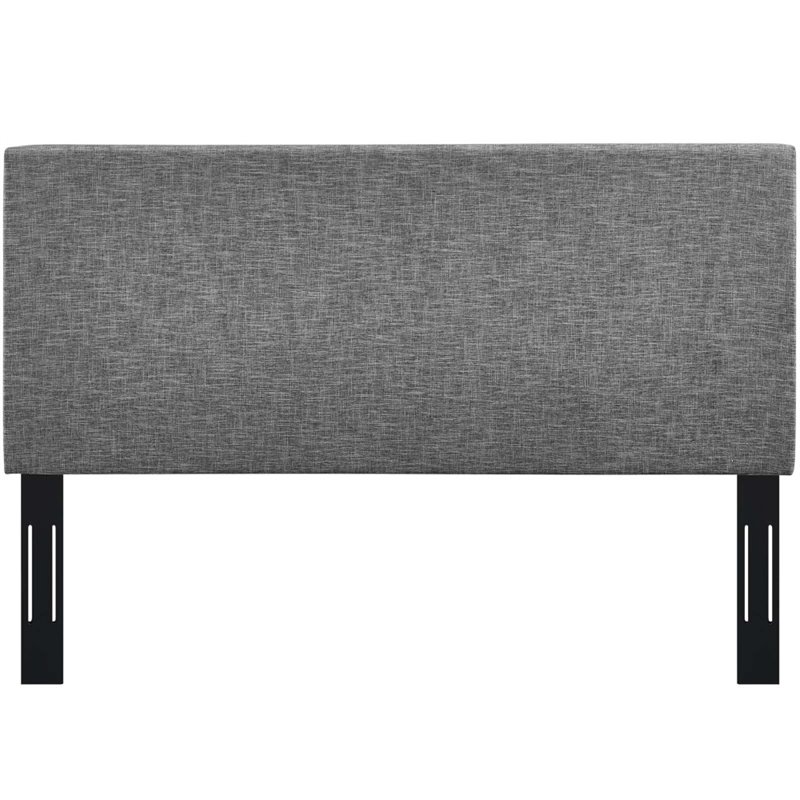 Modway Taylor Full/Queen Upholstered Linen Fabric Headboard in Light Gray