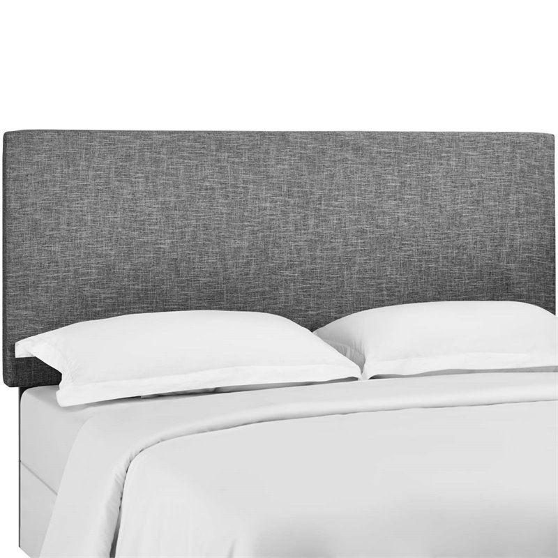 Modway Taylor Full/Queen Upholstered Linen Fabric Headboard in Light Gray