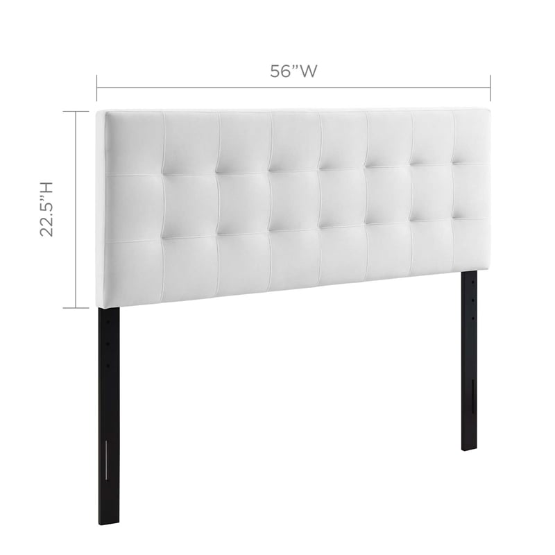 Modway Lily Biscuit Tufted Full Performance Velvet Headboard in White