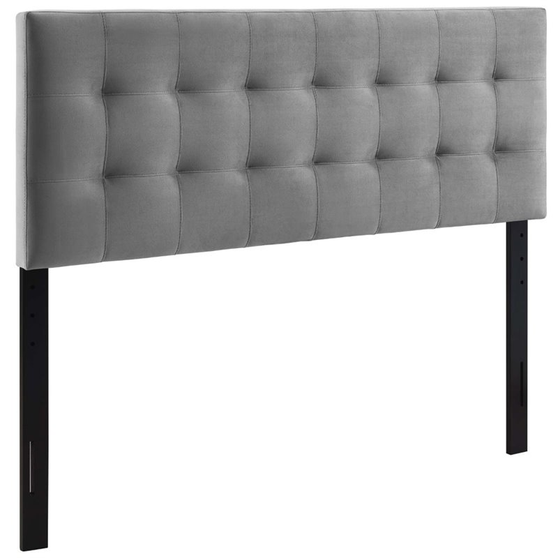 Modway Lily Biscuit Tufted Velvet Queen Headboard in Gray | Cymax Business
