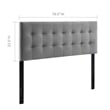 Modway Lily King Biscuit Tufted Performance Velvet Headboard in Gray