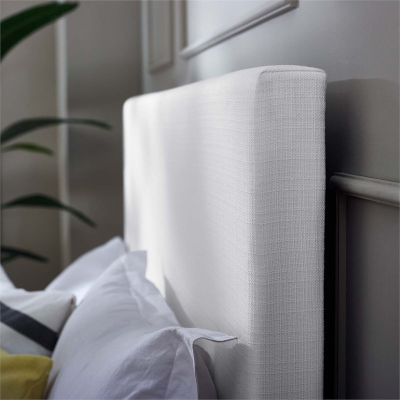 Modway Taylor King and California King Linen Fabric Headboard in White