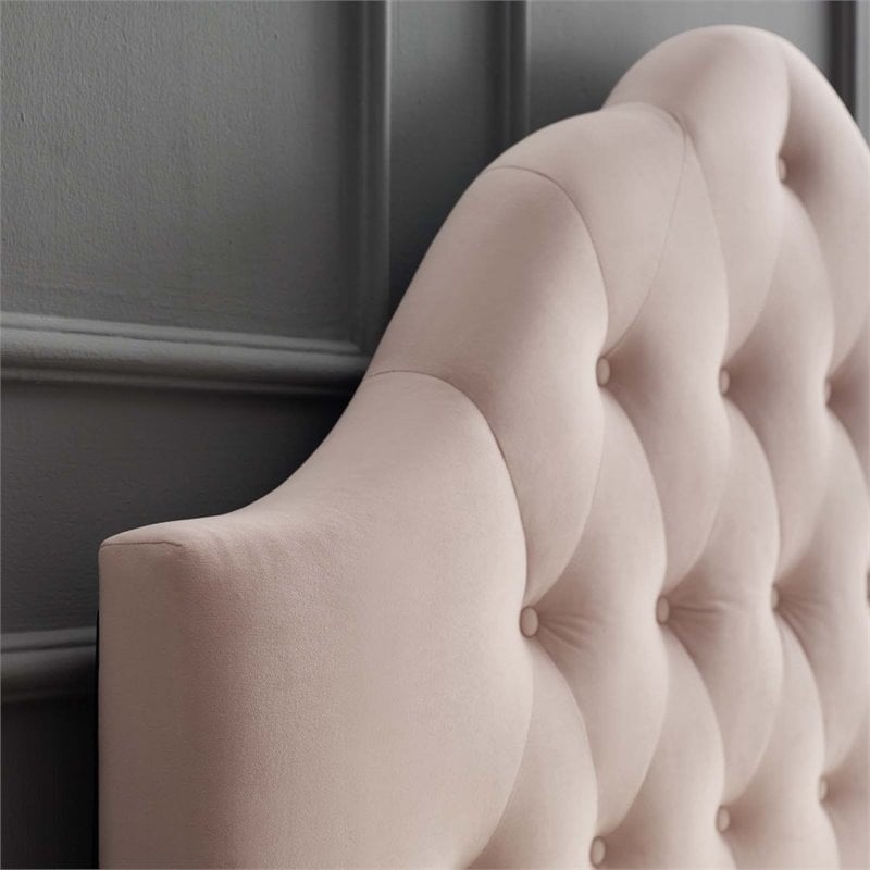 Modway Sovereign Full Diamond Tufted Performance Velvet Headboard in Pink