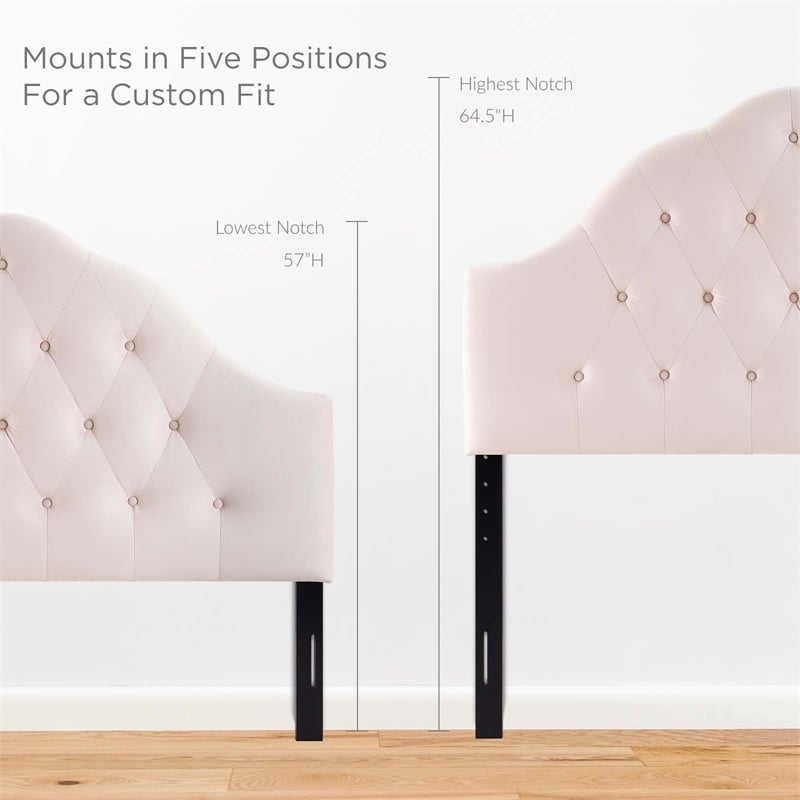 Modway Sovereign Full Diamond Tufted Performance Velvet Headboard in Pink