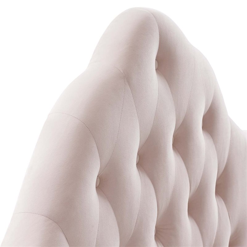 Modway Sovereign Queen Diamond Tufted Performance Velvet Headboard in Pink