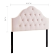 Modway Sovereign Queen Diamond Tufted Performance Velvet Headboard in Pink