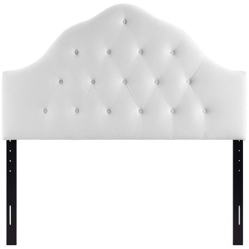 Modway Sovereign Queen Diamond Tufted Performance Velvet Headboard in White