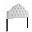 Modway Sovereign Queen Diamond Tufted Performance Velvet Headboard in White
