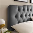 Modway Annabel King Diamond Tufted Performance Velvet Headboard in Gray