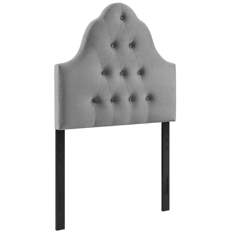 Modway Sovereign Diamond Tufted Velvet Twin Headboard in Gray Cymax Business