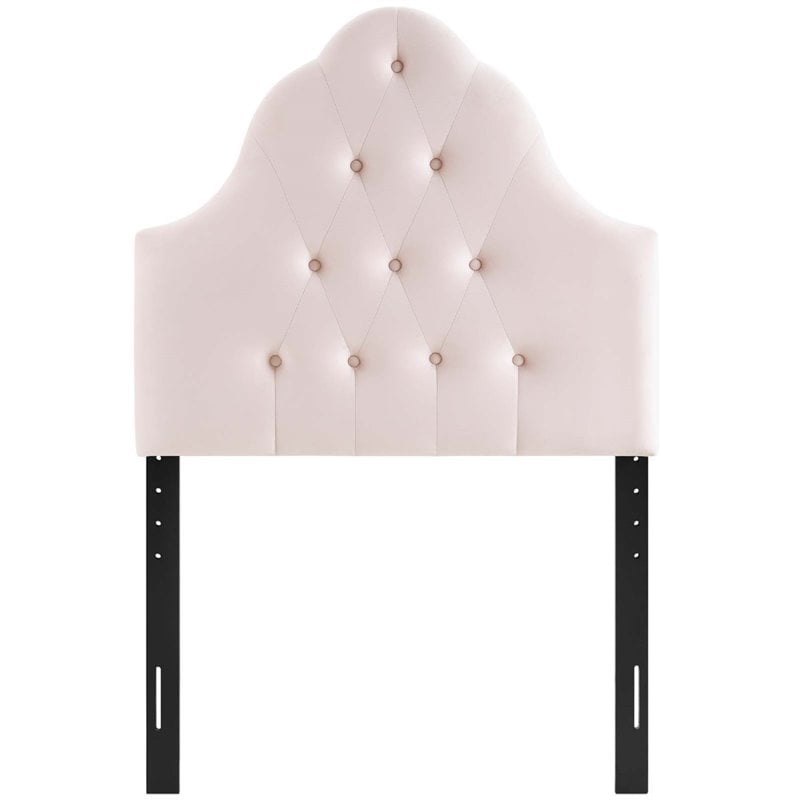 Modway Sovereign Twin Diamond Tufted Performance Velvet Headboard in Pink