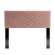 Modway Alyson Angular Channel Tufted Velvet Full/Queen Headboard in Dusty Rose
