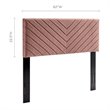 Modway Alyson Angular Channel Tufted Velvet Full/Queen Headboard in Dusty Rose
