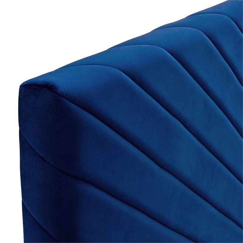 Modway Alyson Angular Channel Tufted Velvet Full/Queen Headboard in Navy