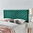 Modway Alyson Angular Channel Tufted Velvet Full/Queen Headboard in Teal Blue