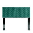Modway Alyson Angular Channel Tufted Velvet Full/Queen Headboard in Teal Blue