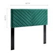 Modway Alyson Angular Channel Tufted Velvet Full/Queen Headboard in Teal Blue