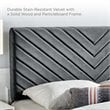 Modway Alyson Angular Velvet King/California King Headboard in Charcoal