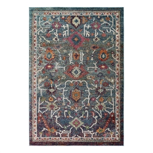 Modway Tribute 63x90.5&quot Polyester Every Vintage Floral Area Rug in Multi-Color