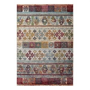 Modway Tribute 94.5x122&quot Nala Vintage Floral Lattice Area Rug in Multi-Color