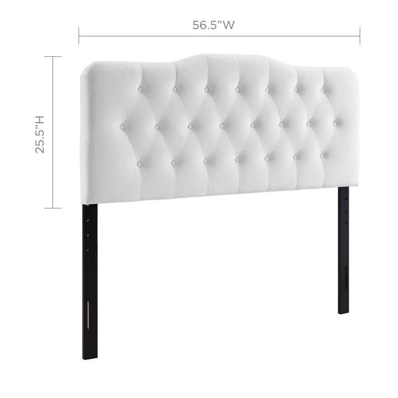 Modway Annabel Full Diamond Tufted Performance Velvet Headboard in White