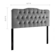 Modway Annabel Queen Diamond Tufted Performance Velvet Headboard in Gray