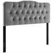 Modway Annabel Queen Diamond Tufted Performance Velvet Headboard in Gray