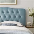 Modway Annabel Queen Diamond Tufted Performance Velvet Headboard in Light Blue