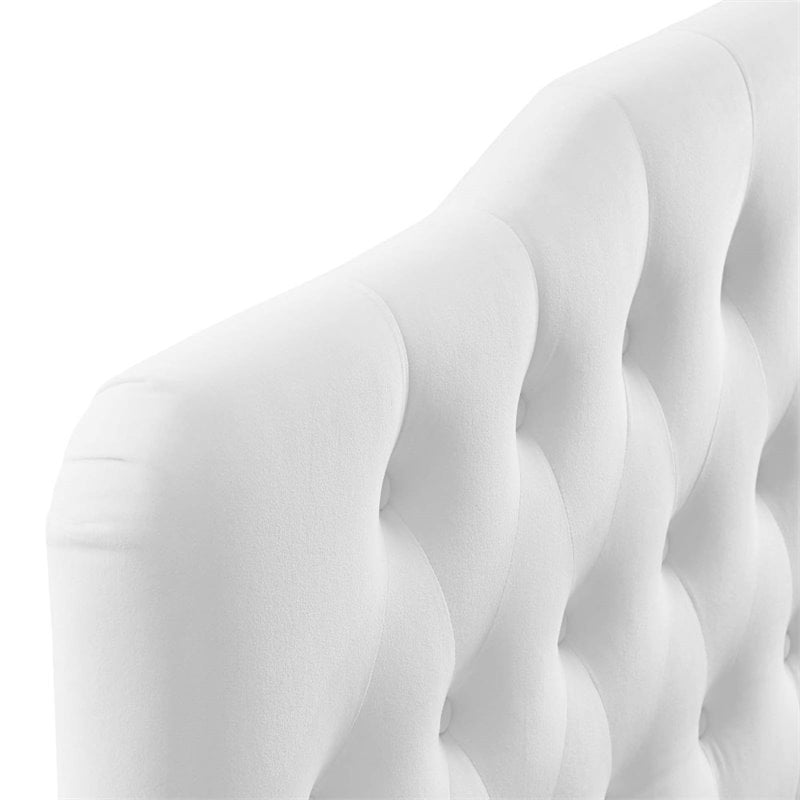 Modway Annabel Queen Diamond Tufted Performance Velvet Headboard in White